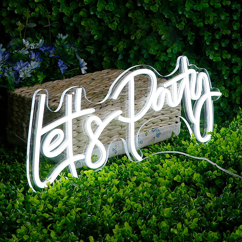 

Let's Party Neon Led Party Home Wall Decor Transparent Acrylic Custom Neon Bar Nightclub Background Sign 56*20CM