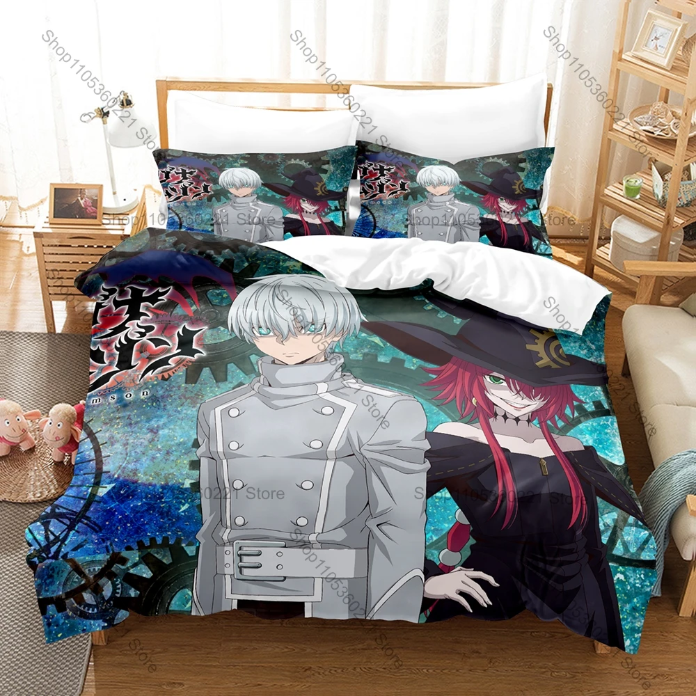 Funda de edredón Cool Ragna Crimson + 2 fundas de almohada con estampado de personajes de anime, juego de cama suave, decoración de dormitorio para fanáticos del manga