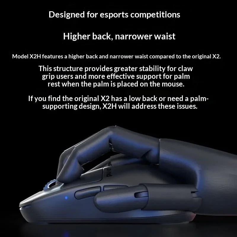 Pulsar X2H E-Series Oled Display Gaming Mouse 4KHz FPS Ergonomic Wireless Mouse For Esports Game CS2 Delta Force PAW3395
