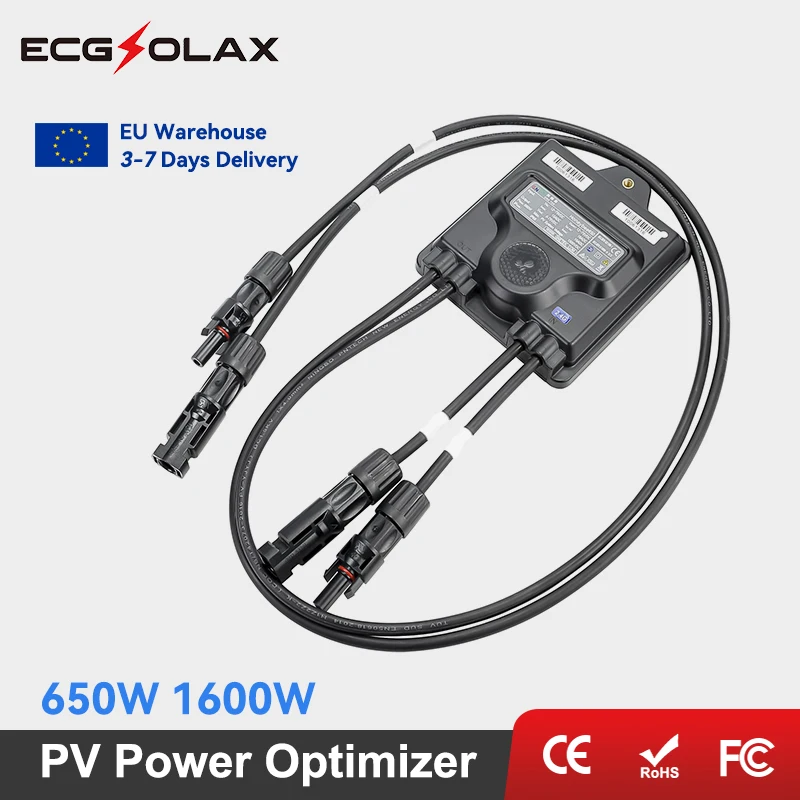 ECGSOLAX Optimizzatore di potenza fotovoltaica MPPT 650W 1600W Ingresso 12V-75V per sistema di pannelli solari Monitoraggio della tensione Anti-hotspot 650W