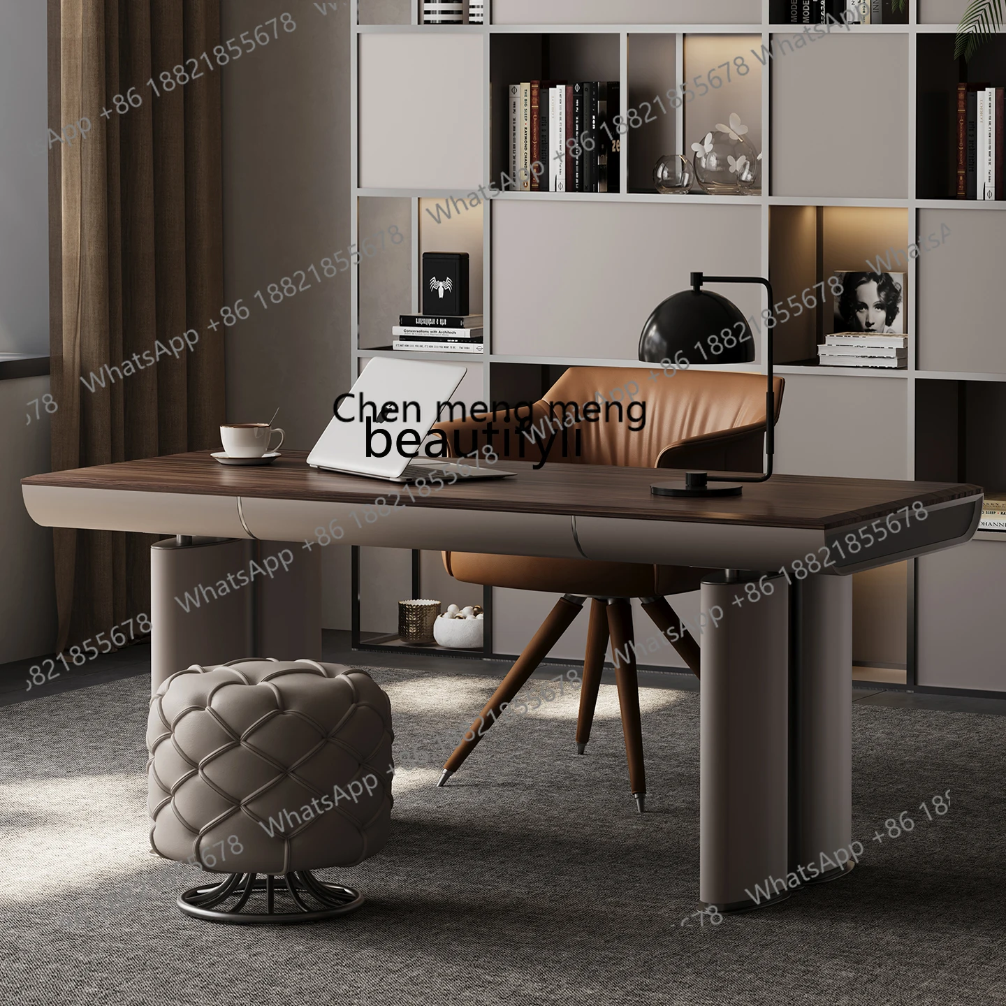 Italian Minimalist Solid Wood Desk Large Apartment Study Furniture Designer Original Computer Desk Writing Desk