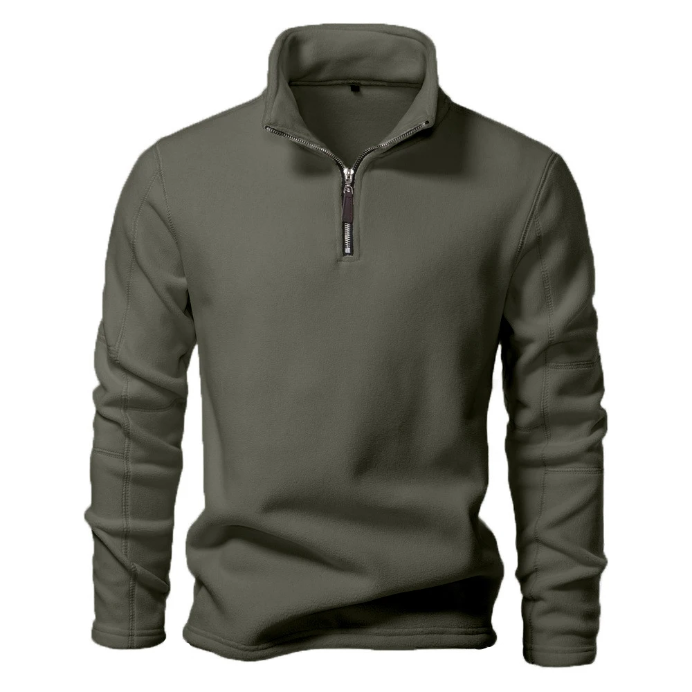 Quality  Warm Jacket for Men Zipper Neck Pullover Men's Sweatshirt Soft Shell Mens Jacket Spring Autumn Men's Standing Collar