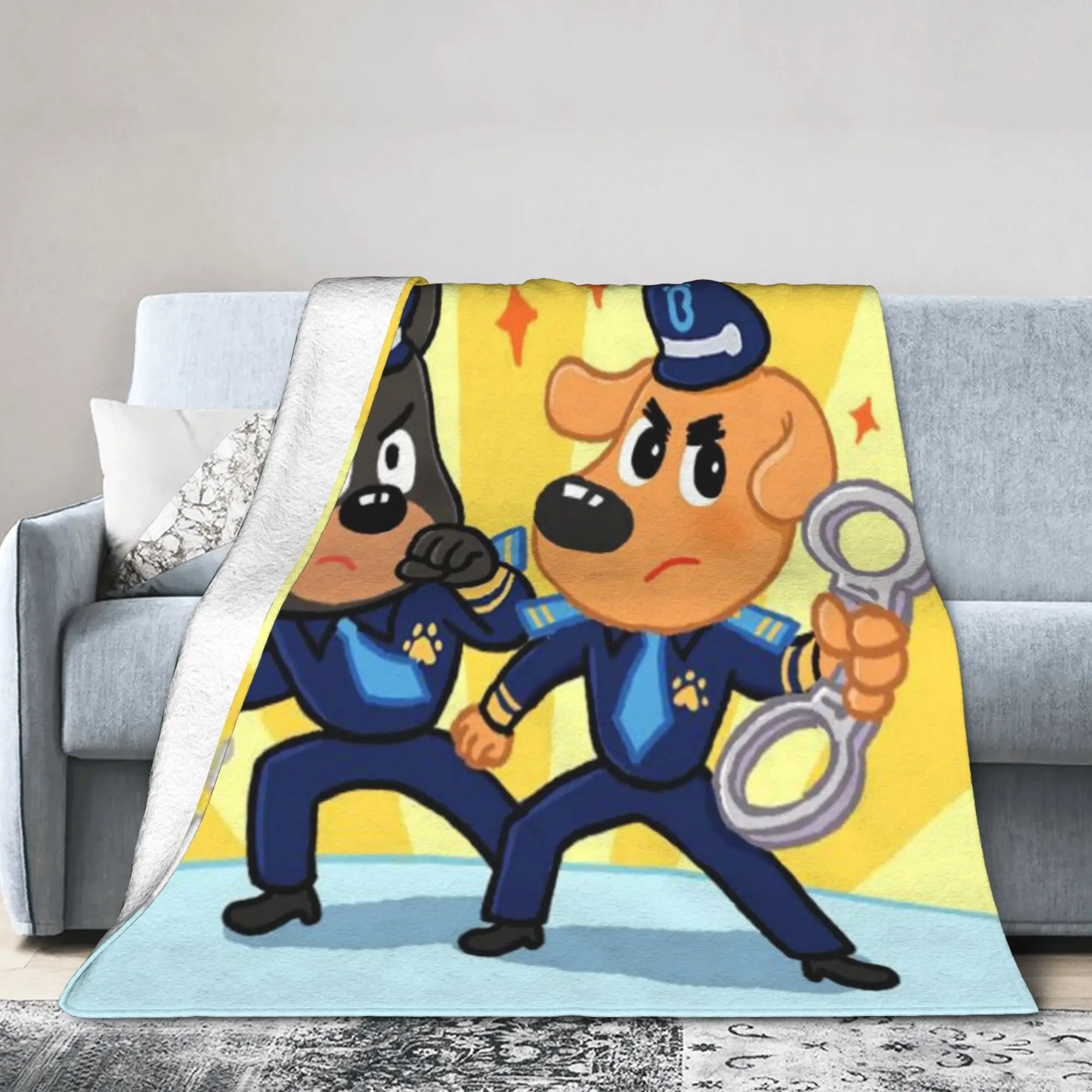 Funny Safety Sheriff Labrador  Blankets Ultra-Soft Velvet  Cozy Throw Blanket Machine Washable