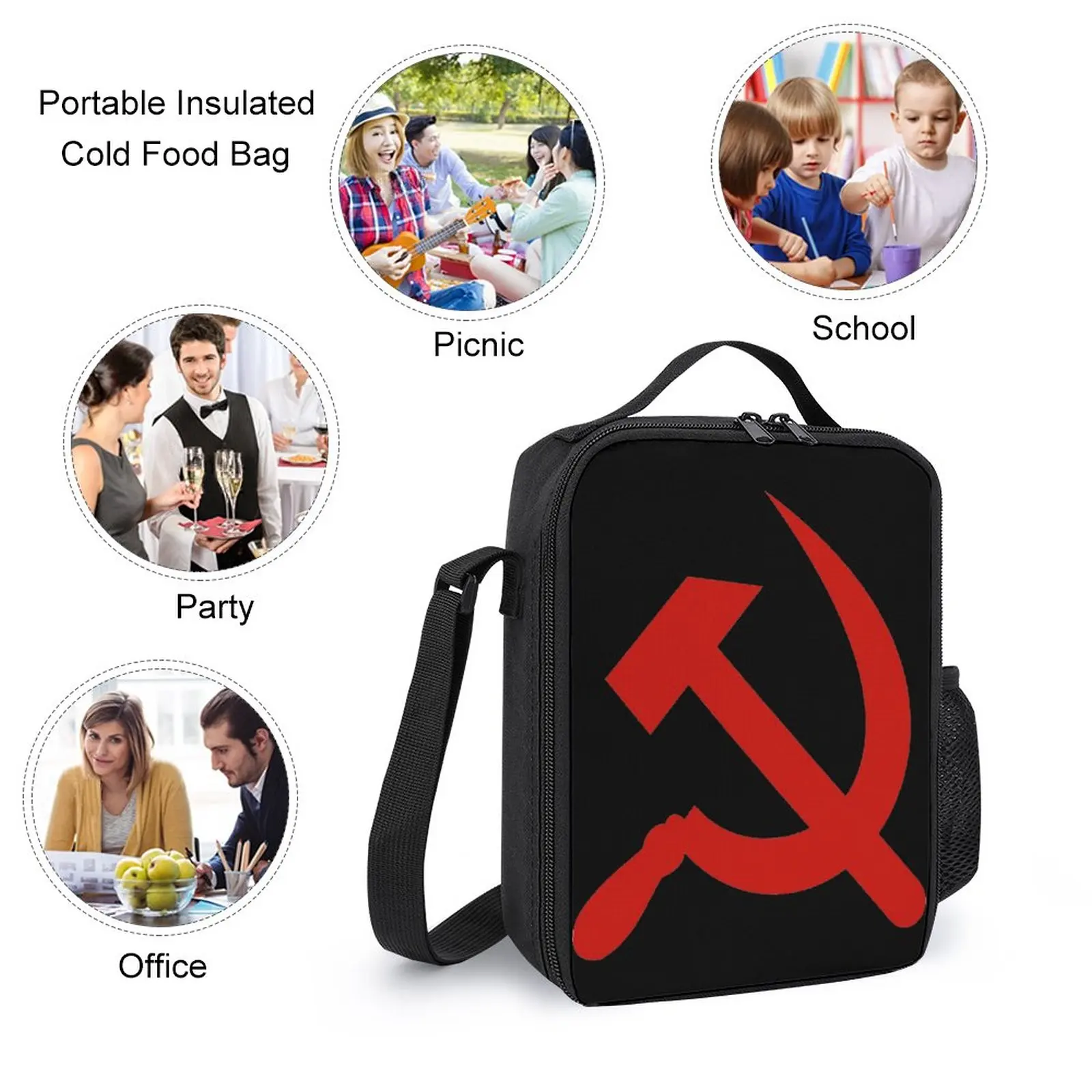 Kommunist isches Logo zum Verkauf 3 in 1 Satz 17 Zoll Rucksack Lunch Bag Stift Tasche Schulen heißer Verkauf sicherer Rucksack gemütlich