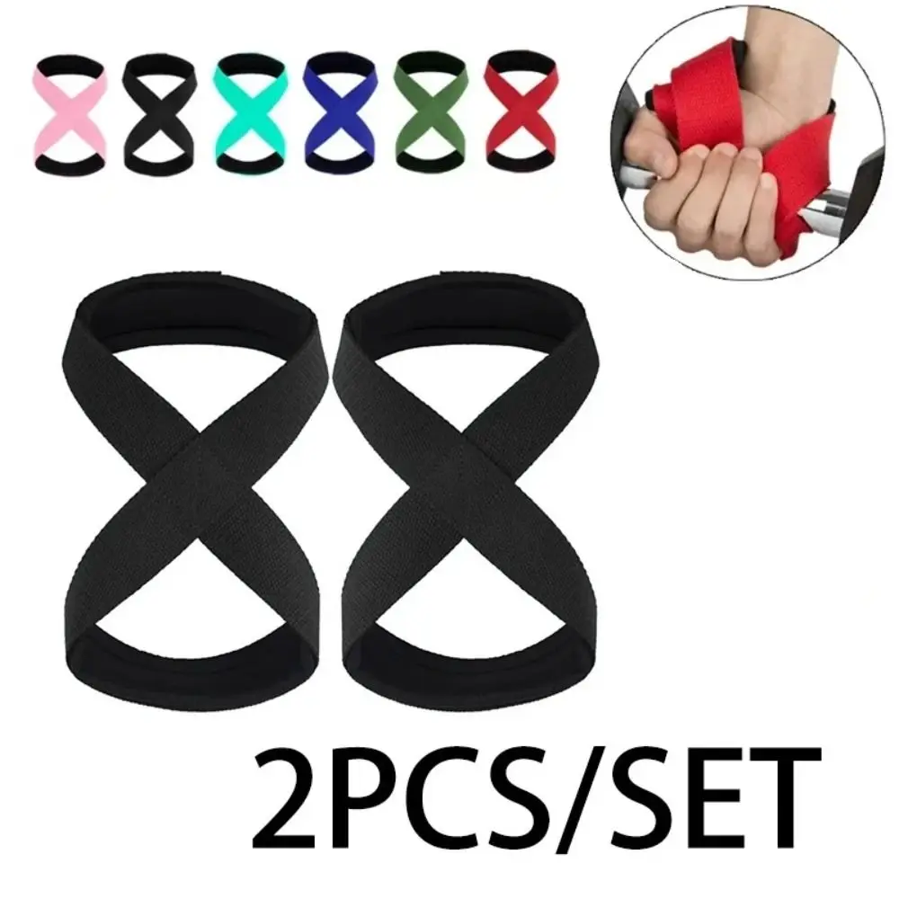 

1 Pair Polyester Weightlifting Hand Belt Anti-Slip Bracer Sport Fitness Wrist Wraps 8 Words Gym Support Lifting Grip Belt
