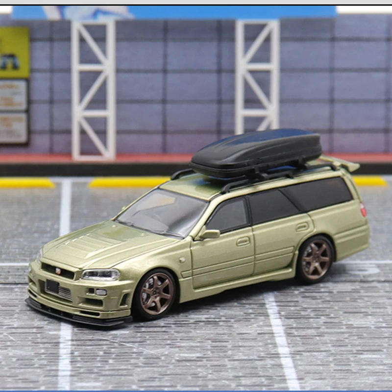 

Diecast 1:64 Scale Nissan GTR R34 Wagon Skyline SW Simulation Alloy Car Model Static Display Collectible Toy Gift Souvenir