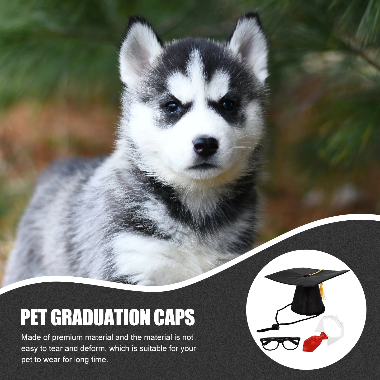 

Pet Doctor Tie Set 3 Pieces Dog Graduation Dog Graduation Hat Decor Caps Photo Props Non woven Fabric Comfortable Pet Garment