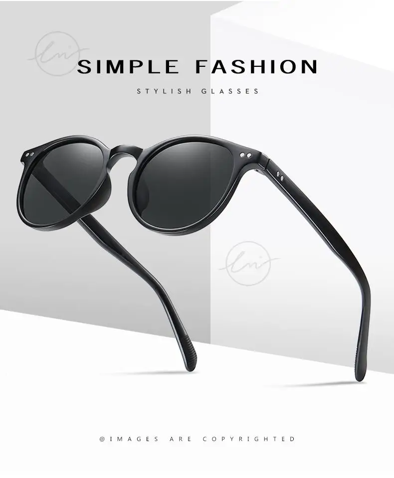 LM Retro Runde Sonnenbrille Frauen Männer Ultraleicht TR90 Polarisierte Unisex Driving Shades Vintage Sonnenbrille UV400 Gafas De Sol – Detail 2