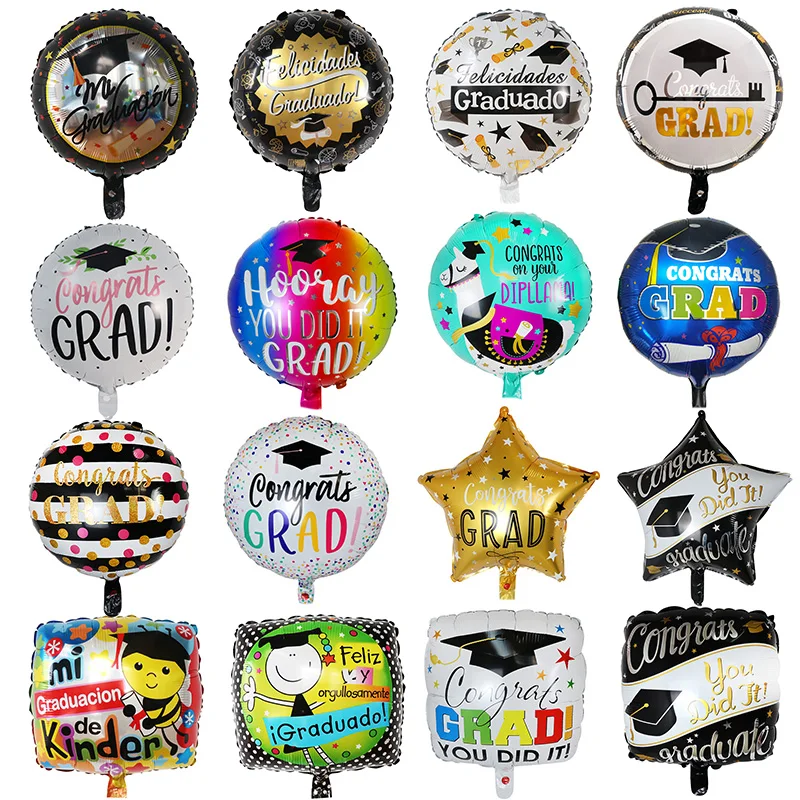 50pcs 45cm Graduation Foil Helium Balloon 2023 Congratulation Back To School Grad Party Decorations Kids Toys Supplies Wholesale