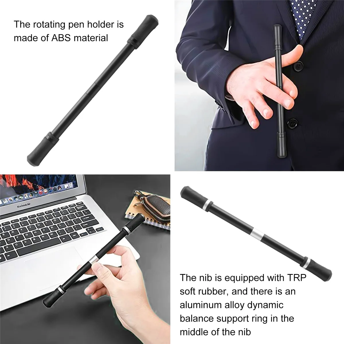 ABFKW 2 قطعة قلم الإصبع قلم الغزل وزارة الدفاع الألعاب الغزل أقلام تحلق الغزل القلم مع الكرة المرجحة إصبع الدورية القلم #3