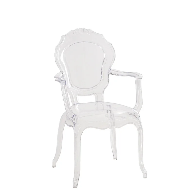 Kursi Makan Keluarga Sandaran Transparan Nordik, Kursi Rias Akrilik Selebriti Internet Minimalis Kristal