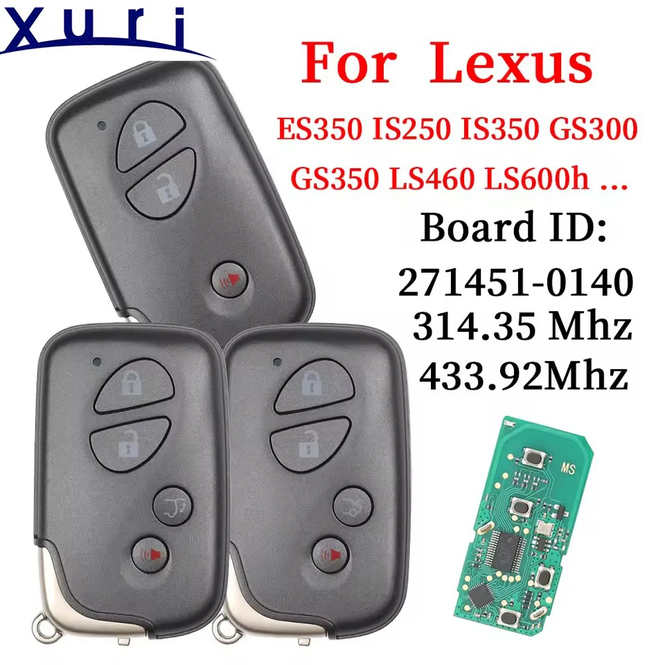 

27145-0140 Для Lexus ES350 IS250 IS350 GS300 GS350 LS460 LS600h LX570 Умный дистанционный автомобильный ключ без ключа Go Fob 4D чип 314.3/433 МГц