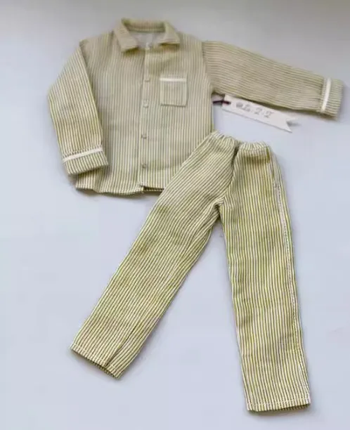 Customize 1/6 Collection Trend Soldier BJD Clothes Accessories Handmade Striped Pyjama set Model Fit 12