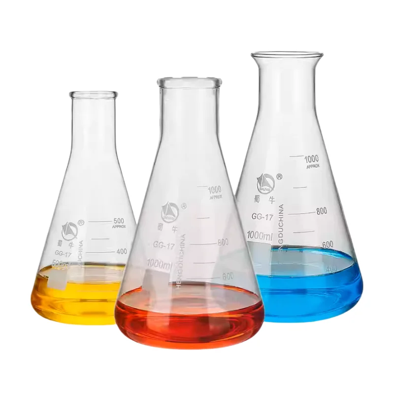 Треугольная колба из утолщенного стекла