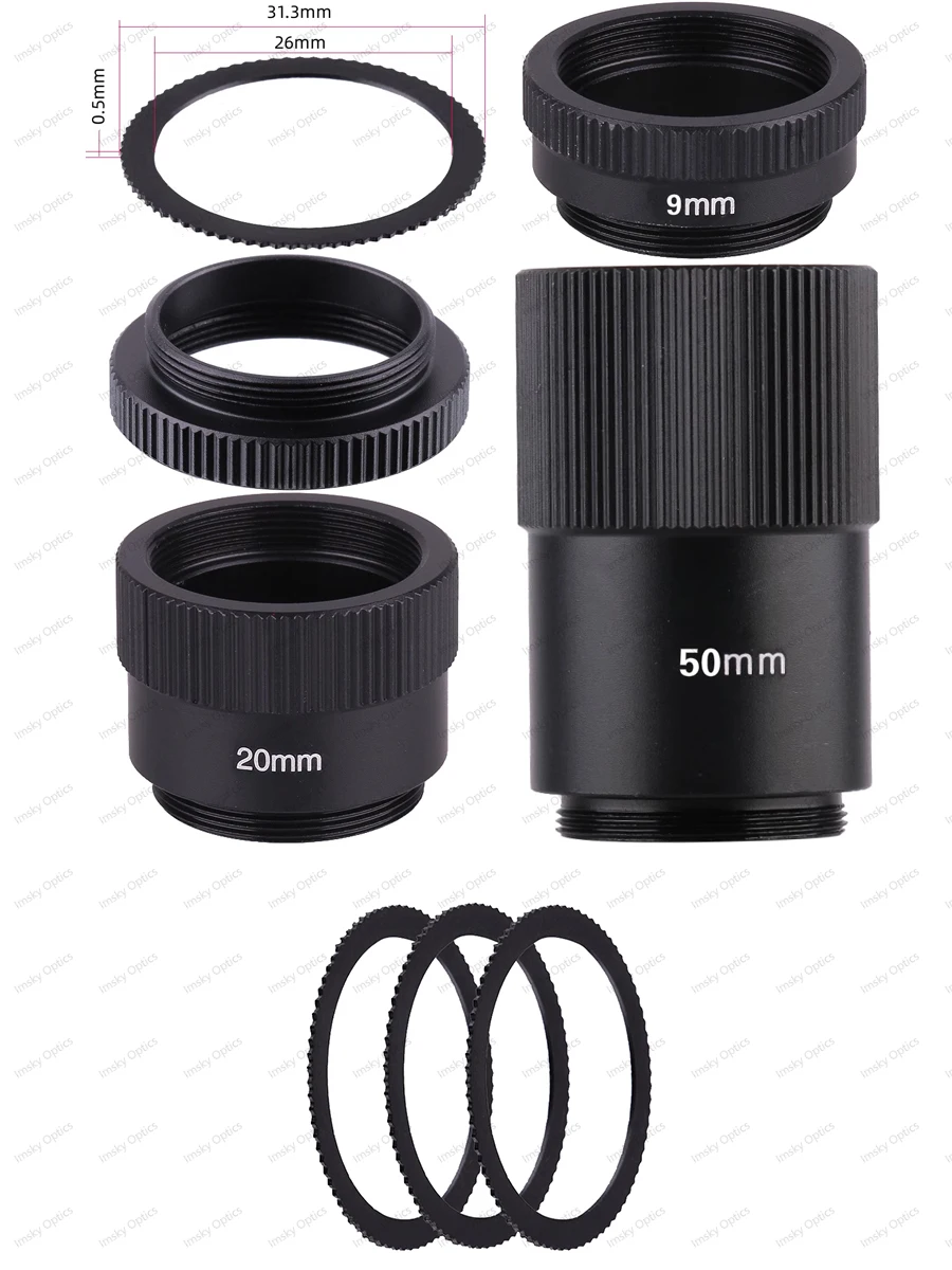 Pierścień przedłużający port C Pierścień adaptera C-CS Połączenie kamery przemysłowej Pierścień połączeniowy portu C do kamery monitoringu Pierścień połączeniowy portu C na CS — zdjęcie 2