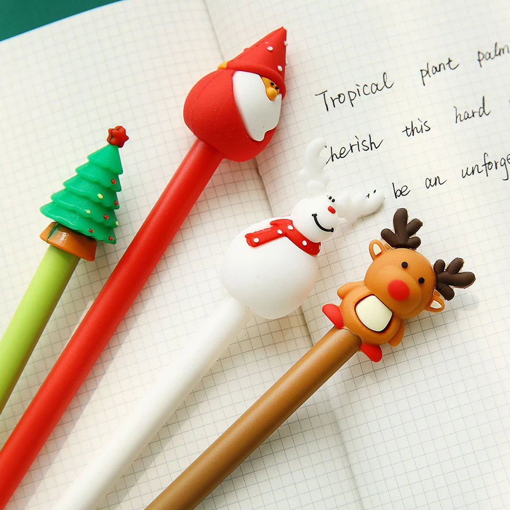 

6 Pcs Student Water Pen Lovely Gel Pens Christmas Students Stationery Writing Signing School Office Supplies Cartoon