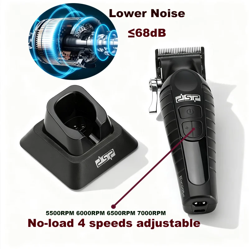 Professional Electric Hair Clipper No-load 4 speeds adjustable DLC Blade 2500mAh Barber Shop Silent Hair Machine Hair Trimmer