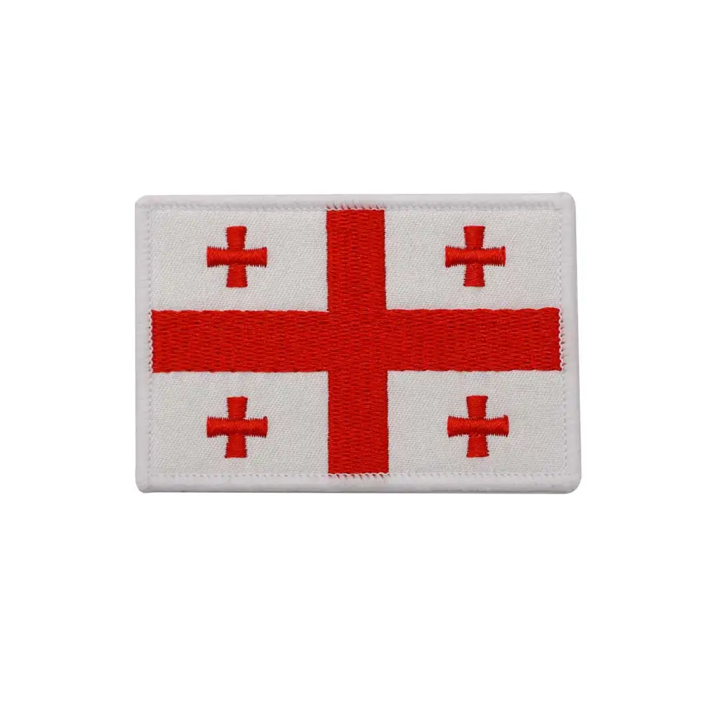 Flag of Georgia  patch Embroidered Patch Hook & Loop Sew on Embroidery Military Badge