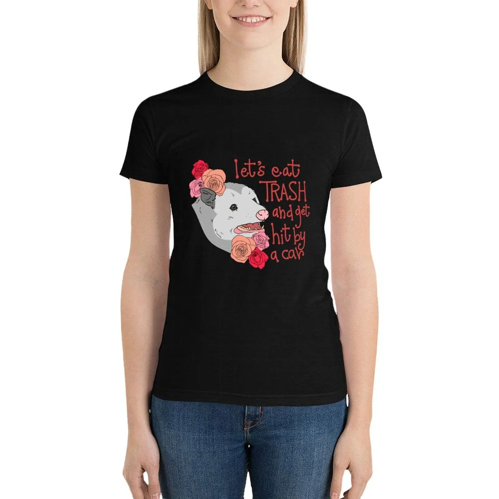 

Let's Eat Trash - Possum Meme T-Shirt plus size tops shirts graphic tees tops tees oversized t shirts for Women