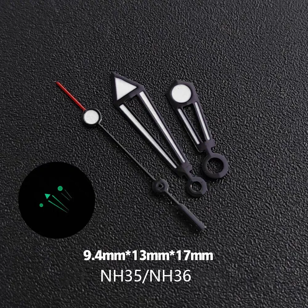 

9.4*13*17mm Modified Accessory Hands, Green Luminous, Suitable for NH35/NH36 Movements