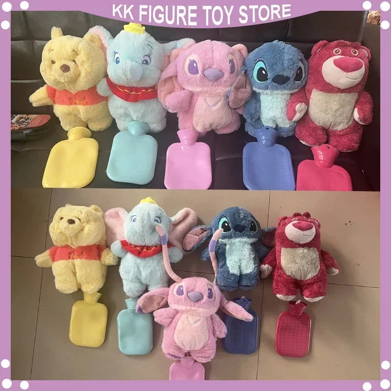 Disney Stitch Angel Lotso Pooh Bear Dumbo Plush Hand Warm Bottle Hot Water Bottles Portable Warm Hand Bag Hand Warmer Xmas Gifts