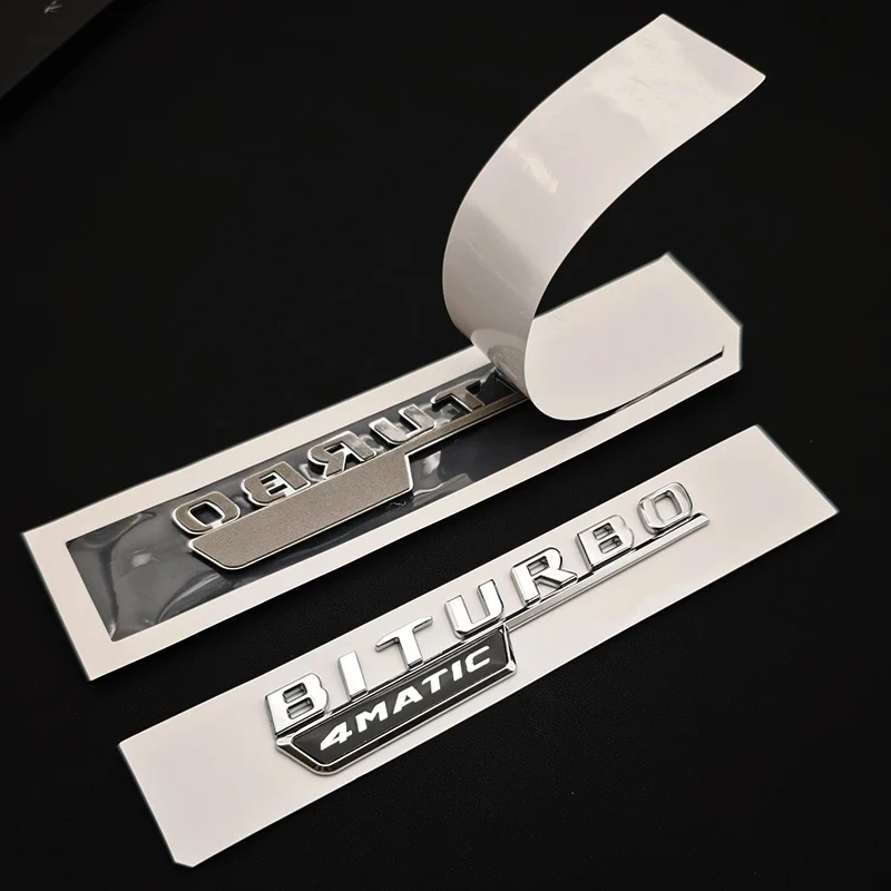 ABS Chrome Car Trunk C43 C63 Emblem Sticker V8 BITURBO 4MATIC Badge Decals Accessories For Mercedes Benz AMG W205 W206 C205 view 3