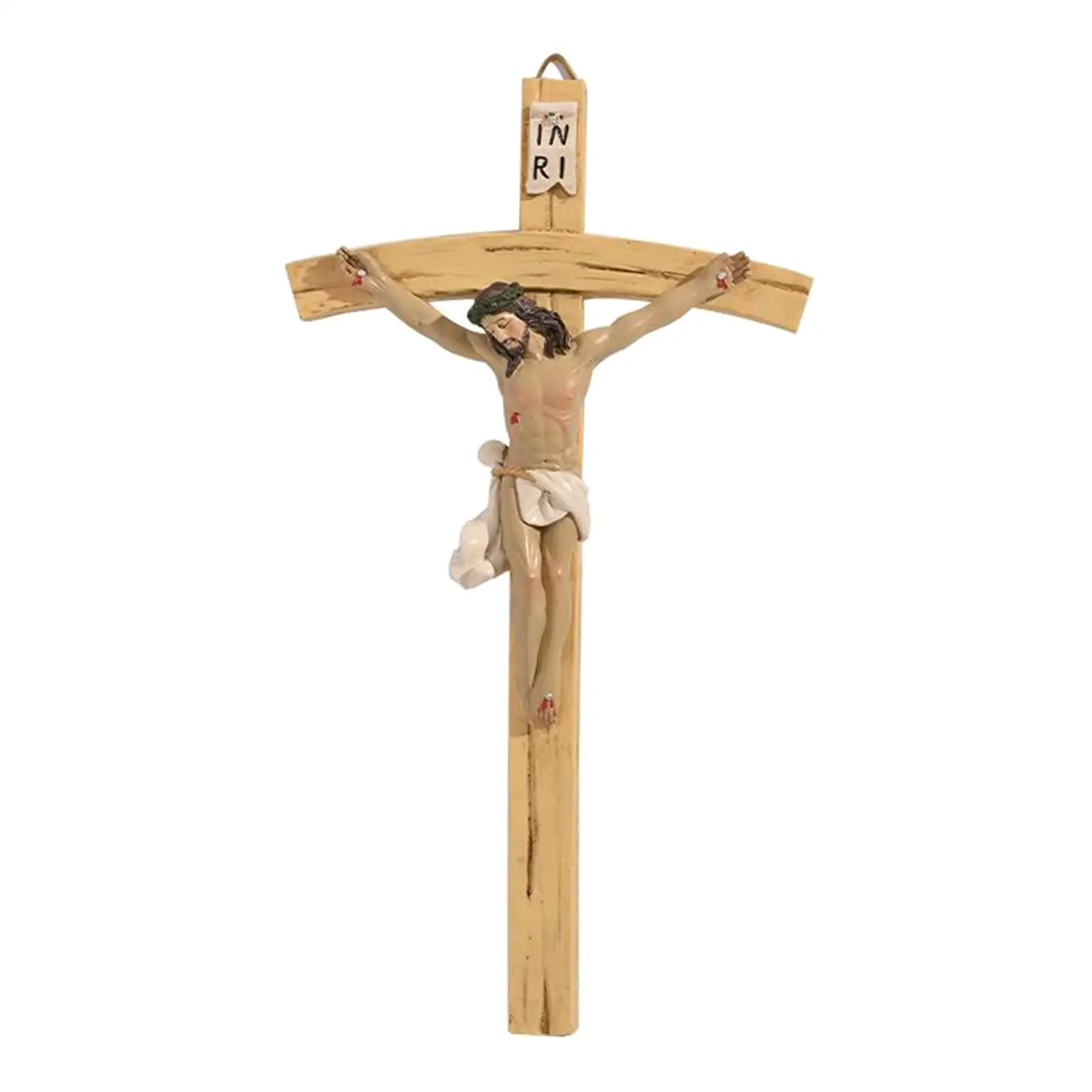 Like Wood Resin Christ Wall Cross Crucifix Hand-carved Catholic