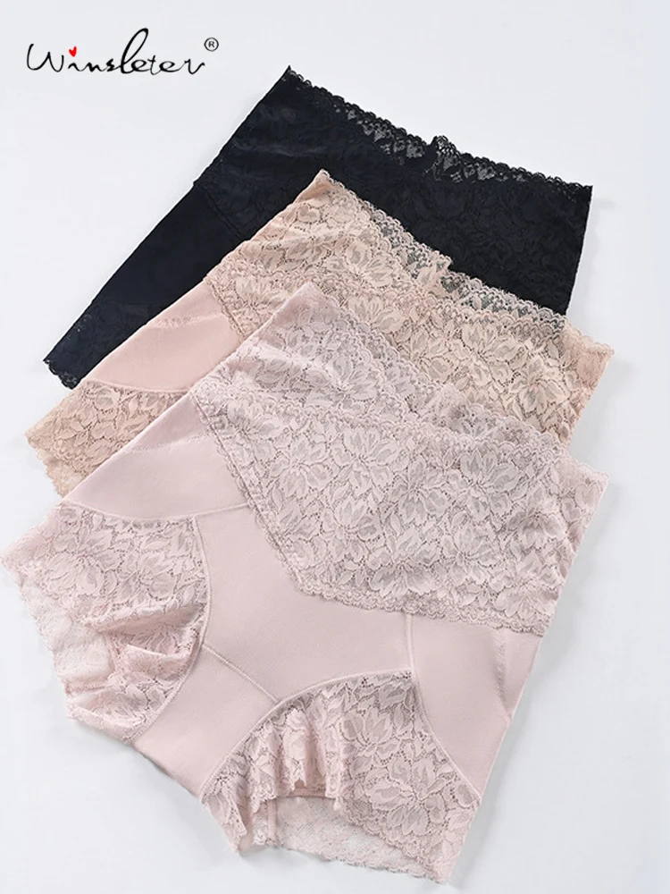 

Сексуальные леггинсы Winsleter-Crotch из 100% натурального шелка, нижнее белье, кружево с высокой талией, женские дышащие защитные брюки, новинка весны 2026 P61212CC