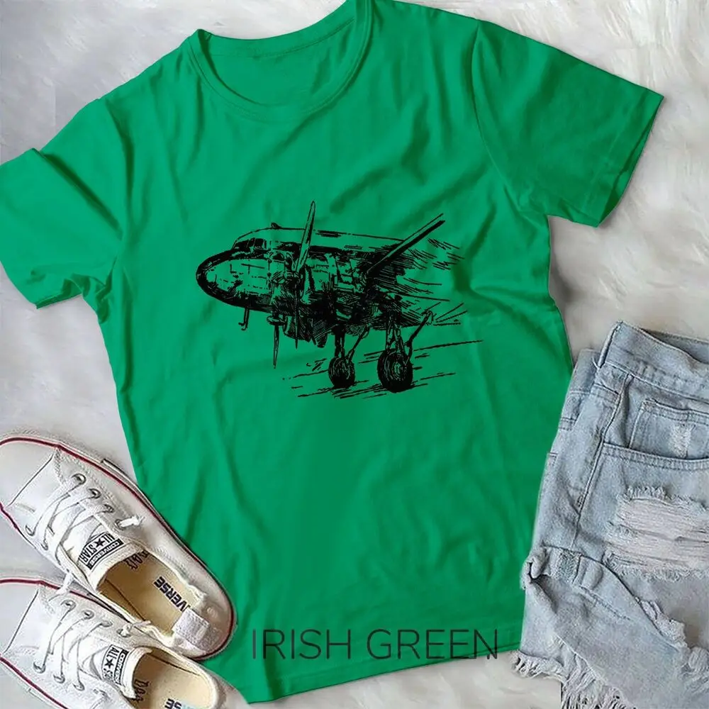 Vintage DC-3 Flugzeug Shirt für Männer Ehemann Papa Großvater Unisex T-Shirt hochwertige 100% Baumwolle Kurzarm