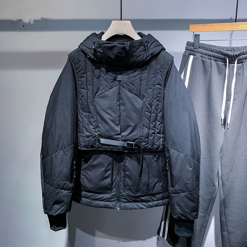 

Мужская утепленная хлопковая куртка на пуху, зимняя верхняя одежда, теплая стильная брендовая модель 2024 года, новинка, на молнии, с капюшоном, повседневное пальто