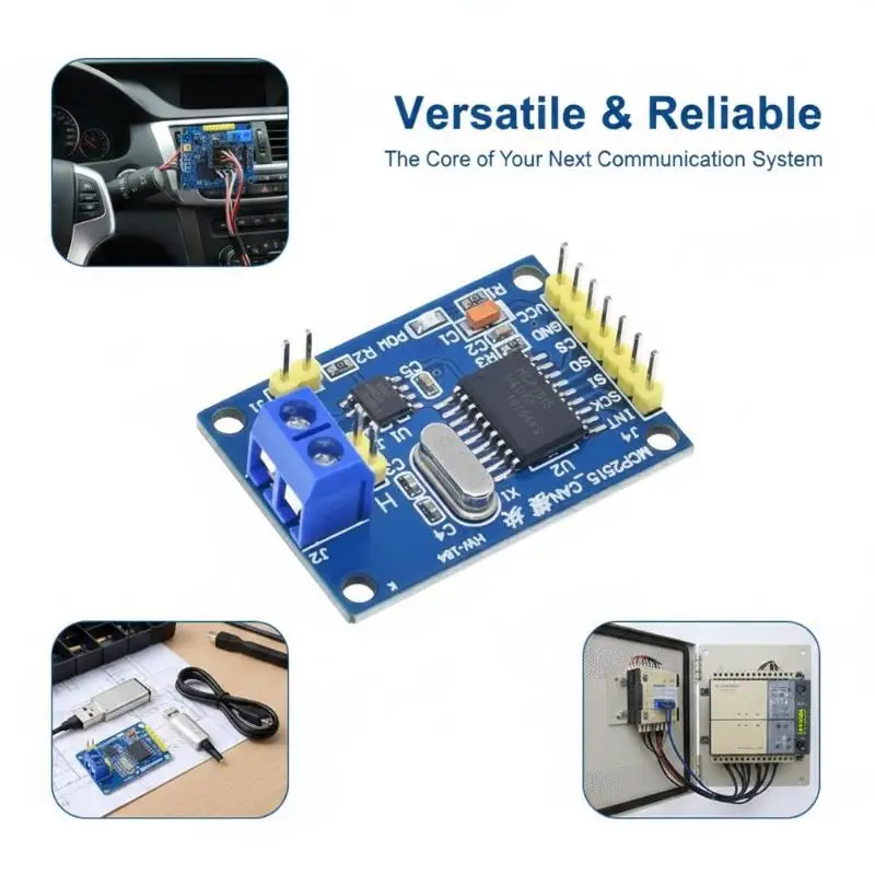 Easy to Assemble MCP2515 CAN Bus Module TJA1050 Receiver SPI for 51 MCU ARM Controller Open Source Project Development Use