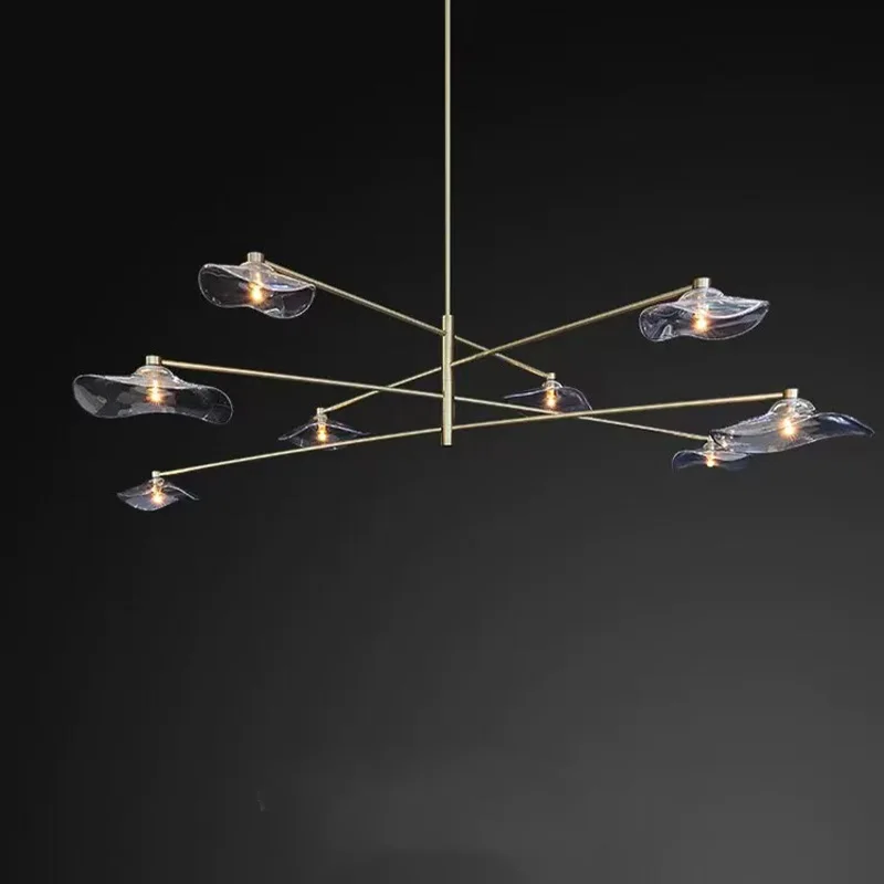 

Modern Stained Glass Chandelier Flush Mount Ceiling Light Iron Brass Gold Black Silver Dimmable Ceilings Lustre