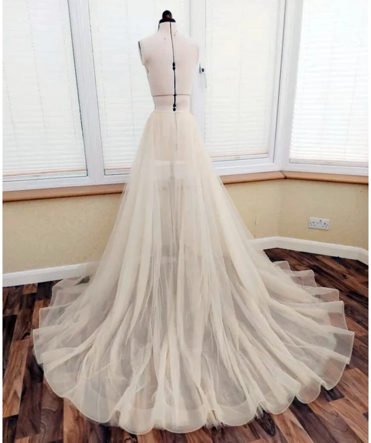 Tulle Detachable Train Wedding Removable Skirt For Dresses Bridal Overskirt