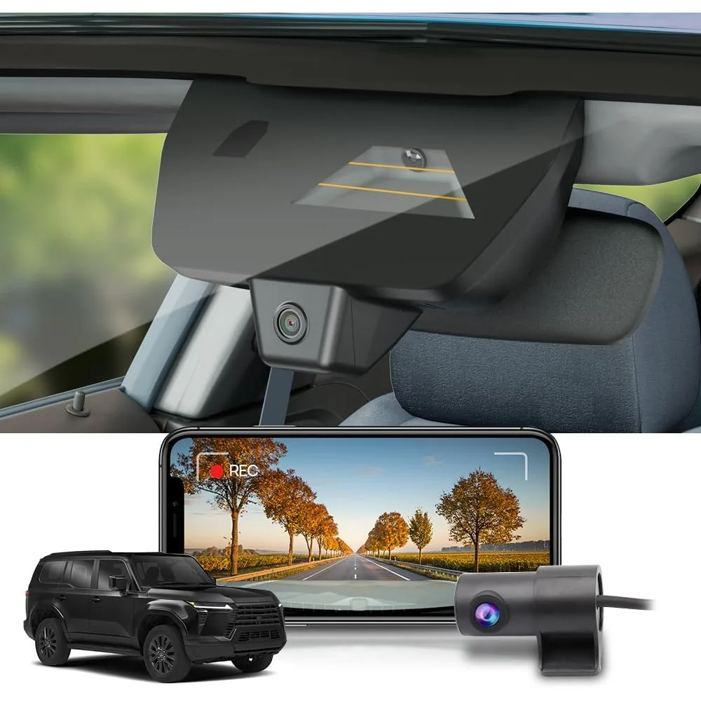 Front and Rear Dash Cam 4K 1080P for Lexus GX550 2024-2026 OEM Style WiFi APP Loop Recording Gravity Sensor with 128GB