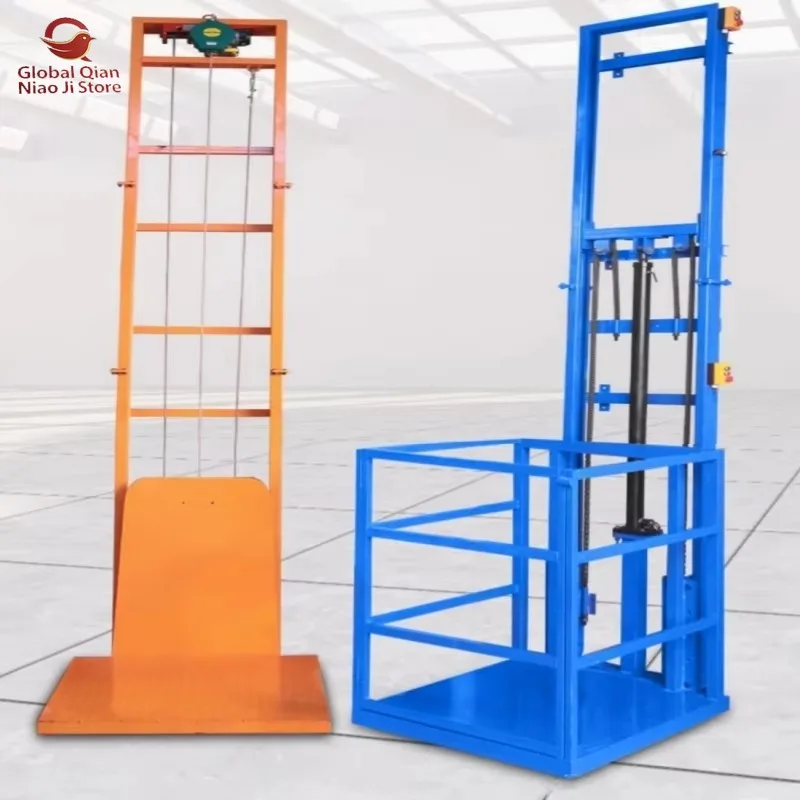 Small Electric Freight Elevator Hoist Anti-Squeeze Fall Lifting Platform Machine 3m Lifting Height 500kgLoad Electric Remote