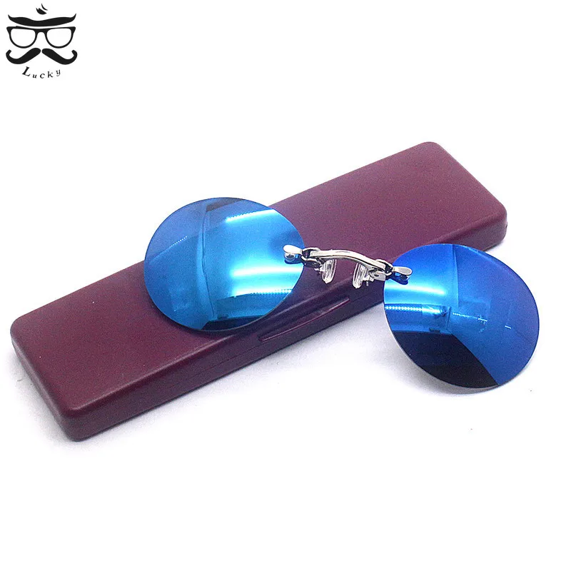 UV400 Clip on Nose Glasses Round Rimless Matrix Morpheus Sunglasses Mini Frameless Vintage Men Eyeglasses