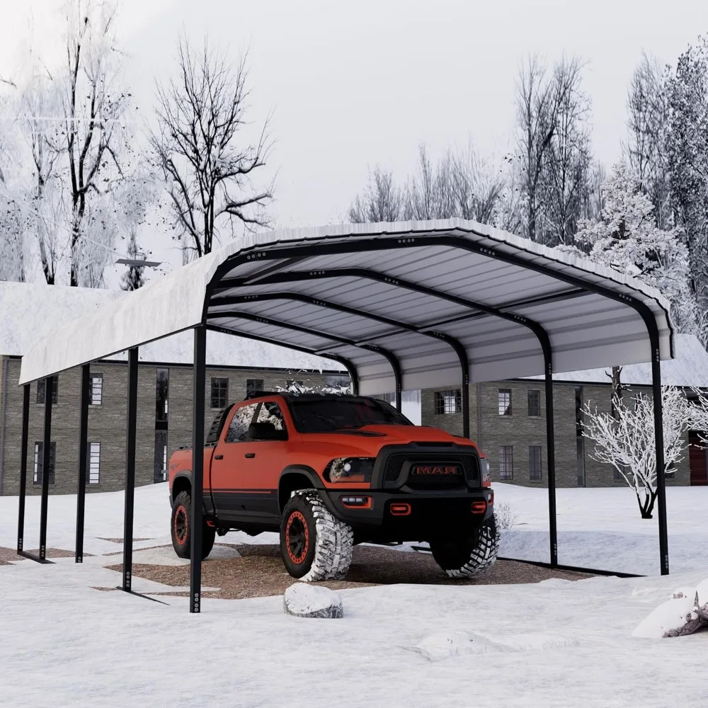 

Metal Carport 12×20 Heavy Duty, Carport Kit with Galvanized Steel Roof Building and Frame, Outdoor Storage Car Port Metal Canop