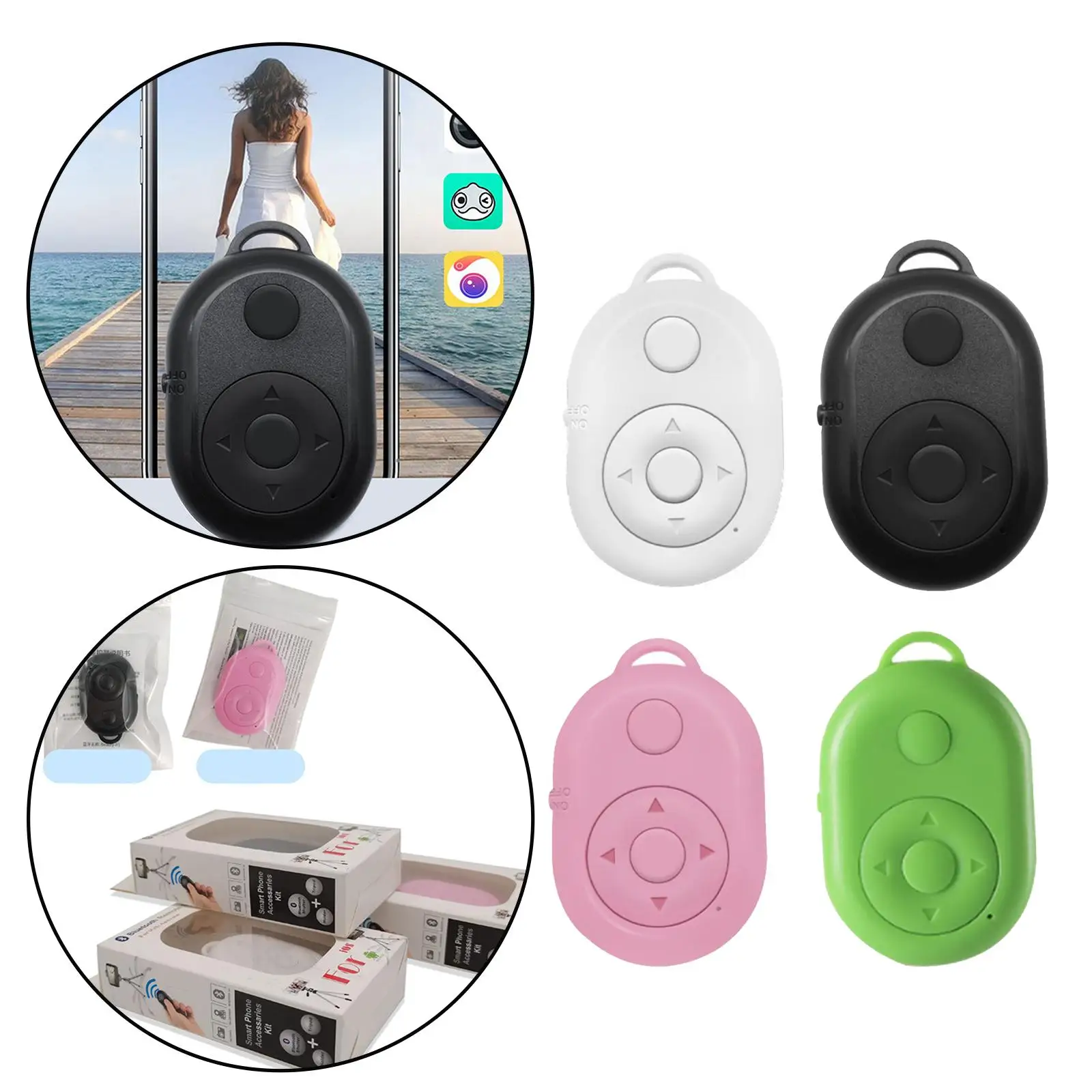 Bluetooth Camera Shutter Remote WirelESS Selfie Button, Long