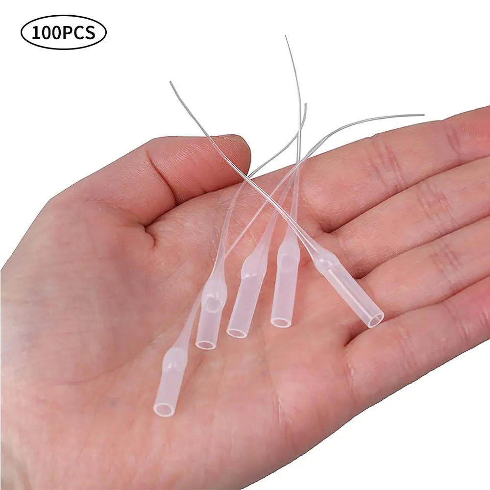 100 Pcs Glue Micro-Tips Plastic Glue Bottle Glue Extender Precision Applicator for Crafting, Lab Dispensing, Adhesive Dispensers