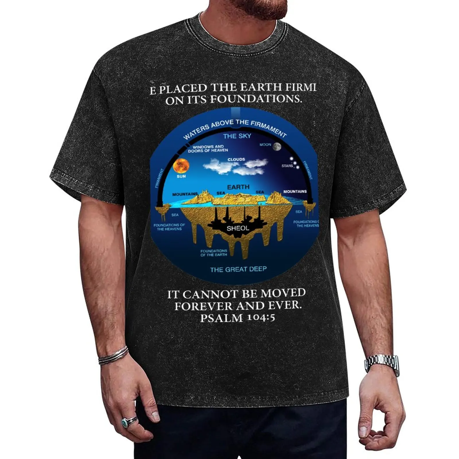 

Psalm 104:5 Flat Earth Anceint Hebrew Cosmology T-Shirt street wear sports fans luxury clothes men