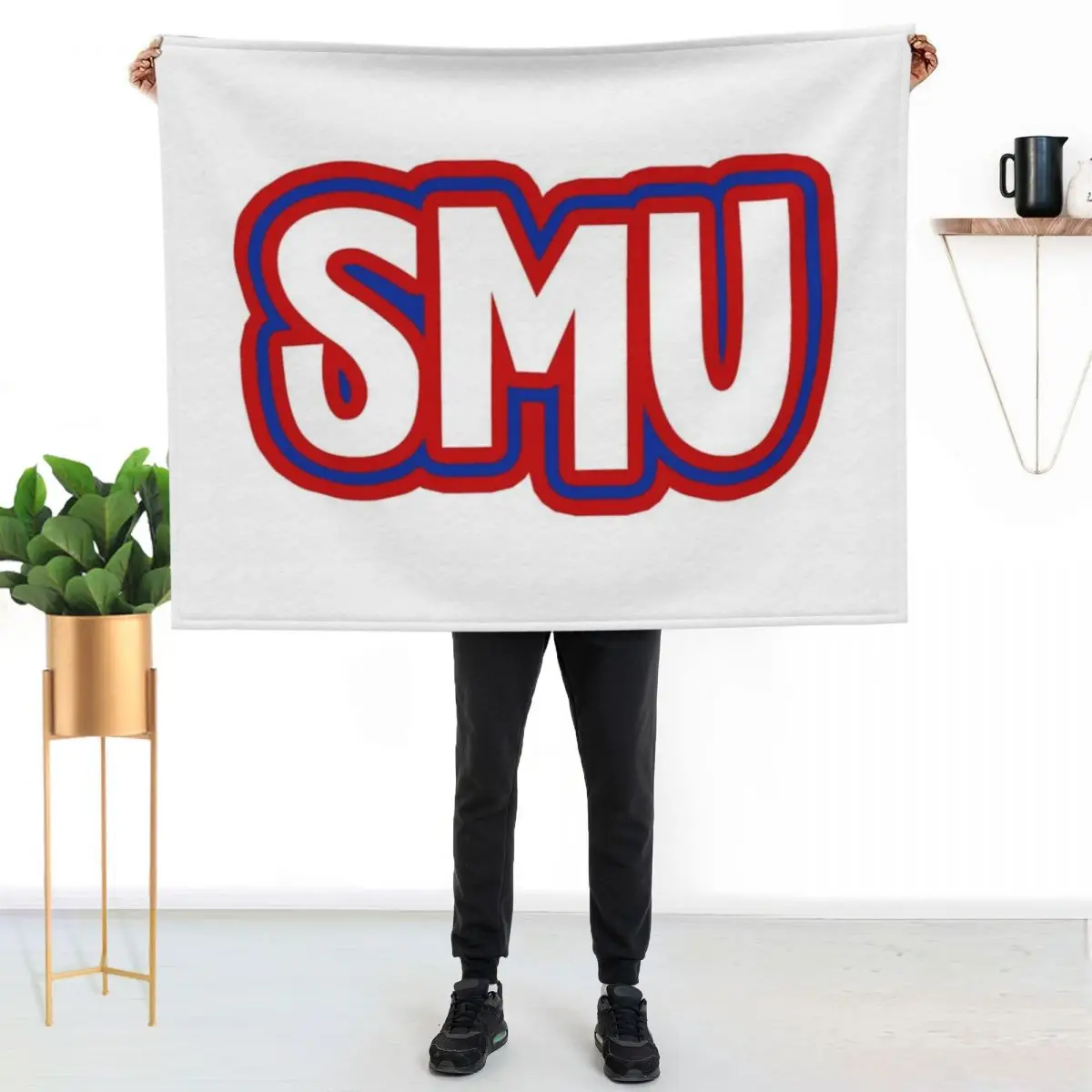SMU Southern Methodist Throw Blanket couch cozy soft plush fuzzy picnic outdoor blanket