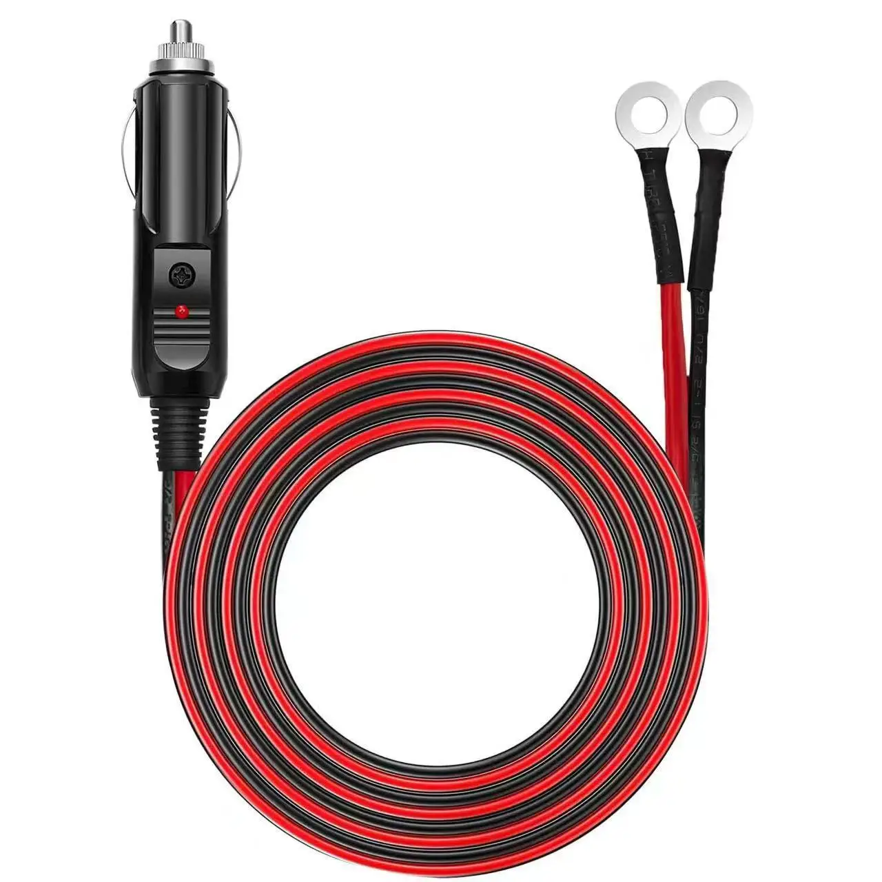 

Male Cigarette Lighter to O Ring Terminal Harness Extension Cable Cord 14AWG Wire for Car Inverter Air Pump Sprayer Compressor