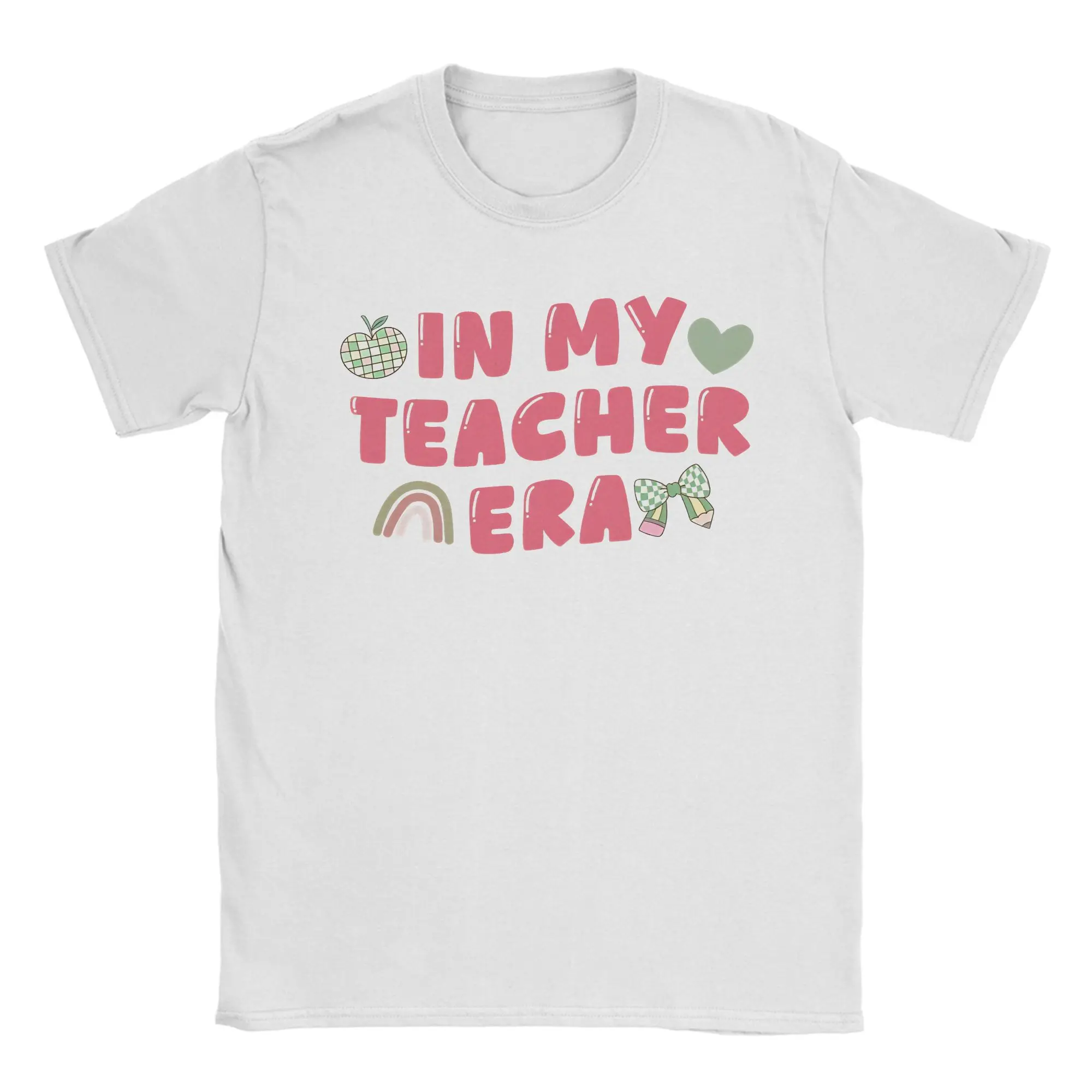 Camisetas com design In My Teacher Era para homens e mulheres, camisetas vintage de algodão, gola redonda, manga curta, roupas plus size