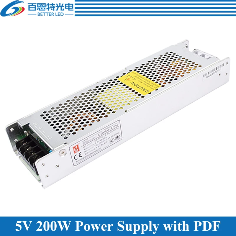 

With PFC And CE Certificate 100~240VAC Input 5V 40A 200W /5V 60A 300W Output LED Display Power Supply