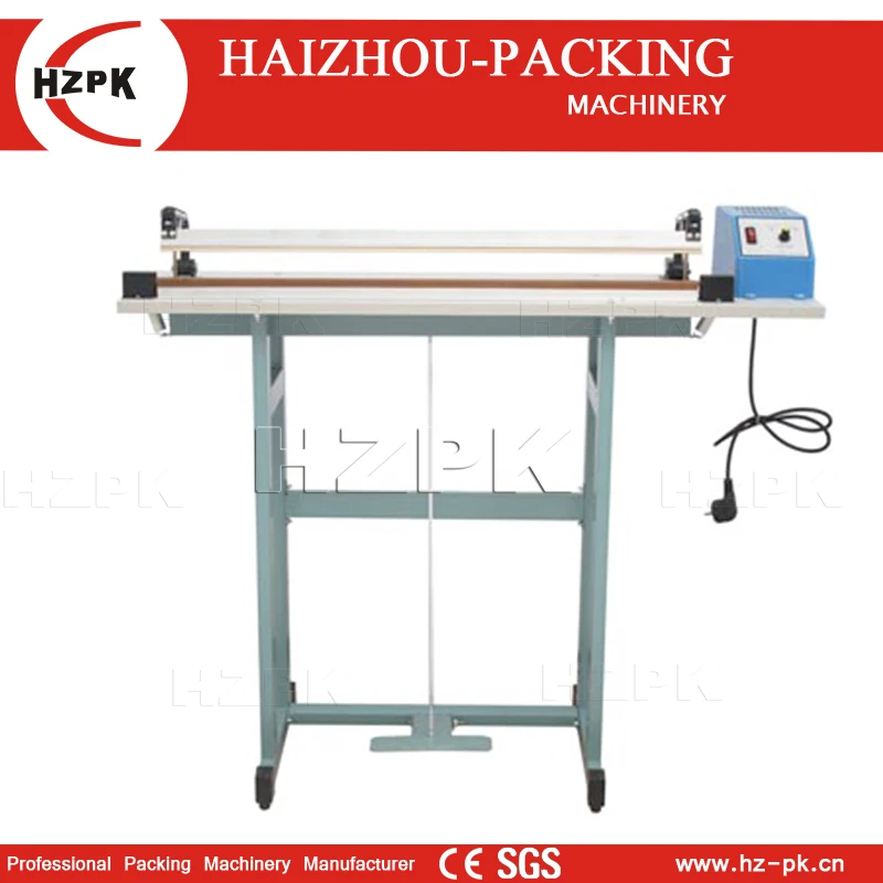 HZPK 1000mm Foot Pedal Heat Sealer Commercial Grade Plastic Bag Sealing Machine for PVC Shrink Film SF-1000