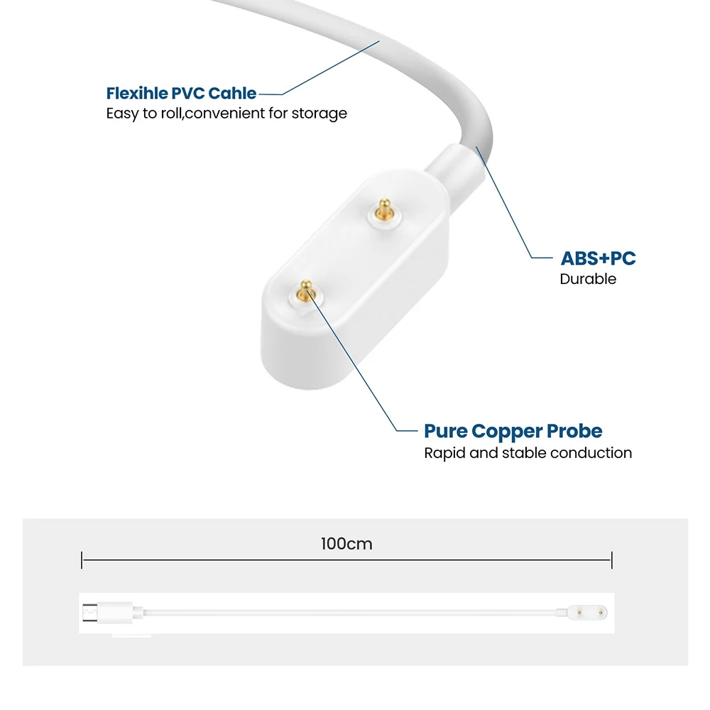Type-C Charging Cable For Huawei Watch Fit 3 2 1/Band 10 9 8 7 Magnetic Cable Charger Adapter For Honor Choice ROSSINI 2i 2e 4X view 5