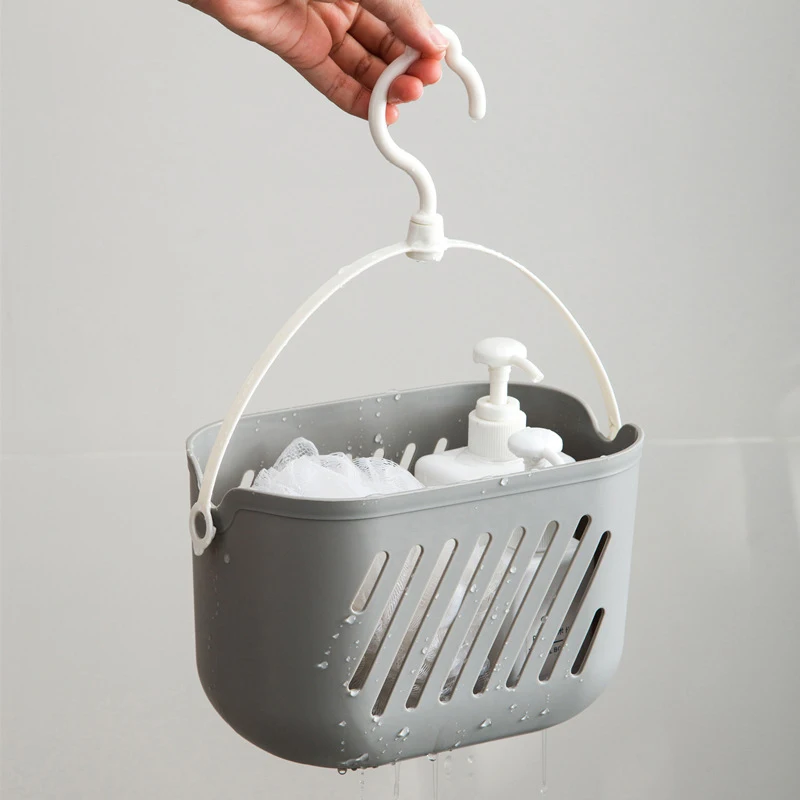 Bathroom Wall Hanging Basket Plastic Small Bath Basket Shampoo & Body Wash Toiletries Storage Basket