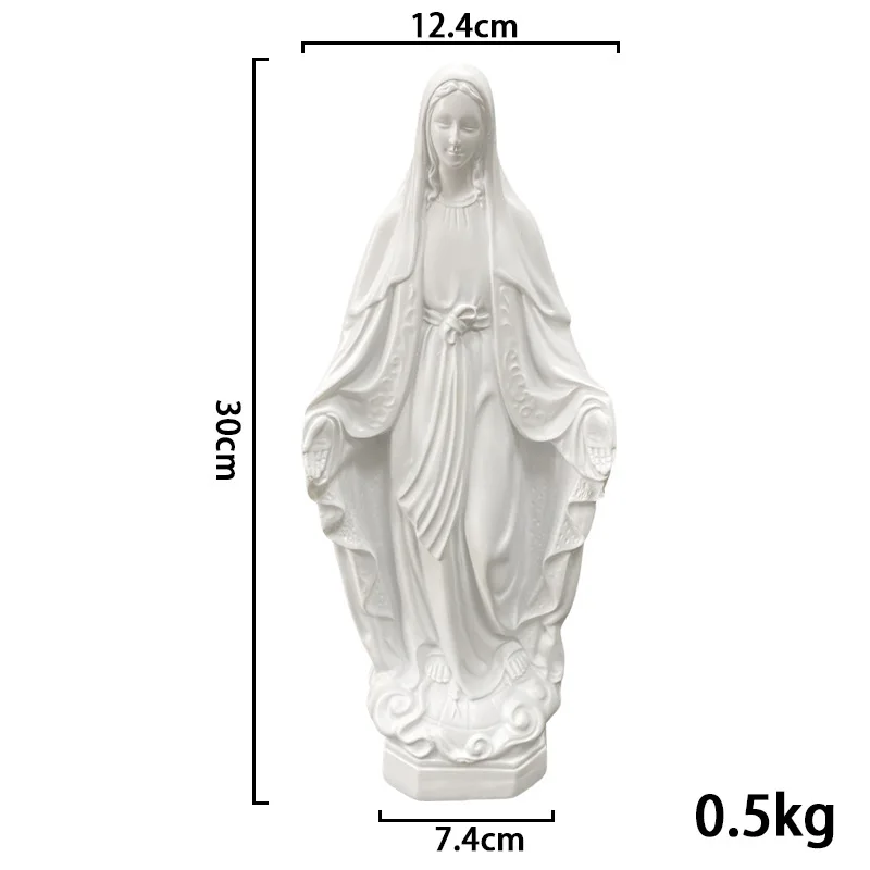 Unsere Liebe Frau von Lourdes, Gesegnete Jungfrau Maria, Katholisches religiöses Geschenk, Harzfigur, Statue, Heilige Heimdekoration, Weihnachtsdekoration – Detail 4