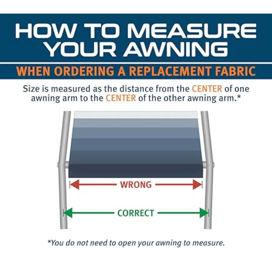 استبدال قماش مظلة Shade Pro RV للترفيه في الهواء الطلق والتخييم، نسيج فينيل متين من الدرجة القياسية في لوح عكسي