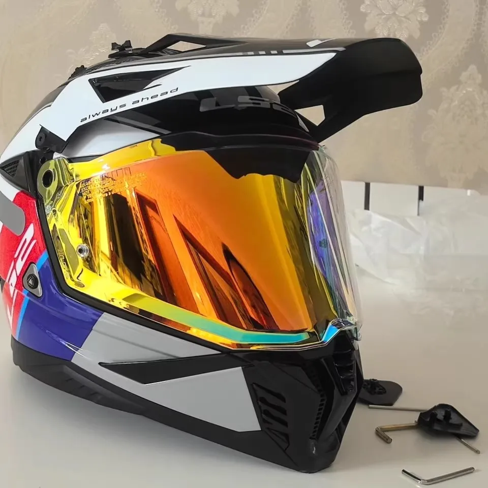 FOR LS2 MX702 PIONEER II Helmet Anti-fog Stickers Motorcycle Adventure Helmet Day and Night Universal Gold Red Visors 헬멧반모